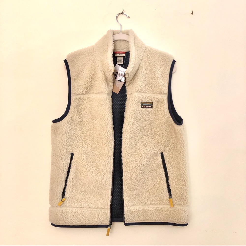 L.L. Bean Men’s Mountain Pile Fleece Vest Natural